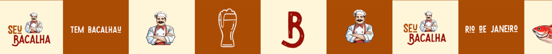 Faixa decorativa com elementos gráficos.